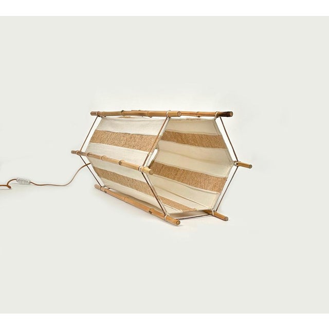 Italian Bamboo and Rattan Floor Lamp in the style of Louis Sognot, 1960s For Sale - Image 10 of 15