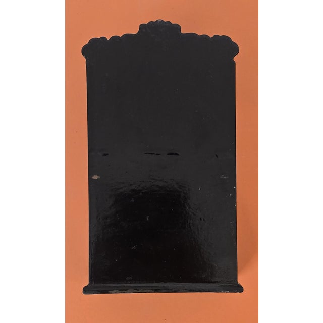 Antique Chinoiserie Japanned Letter Rack and Pen Tray Desk Set For Sale - Image 4 of 6