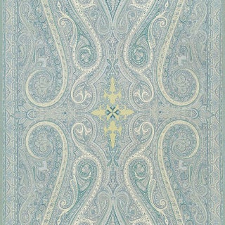 Sample- Schumacher Pasha Paisley Fabric in Sky For Sale