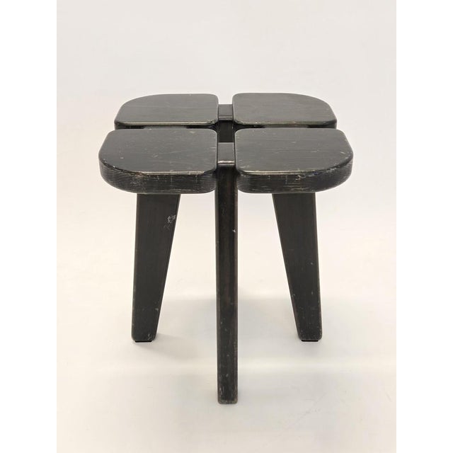 Iconic "Apila" stool in the form of four-leaf clover, designed by Rauni Peippo and manufactured by Keravan Puusepäntehdas...
