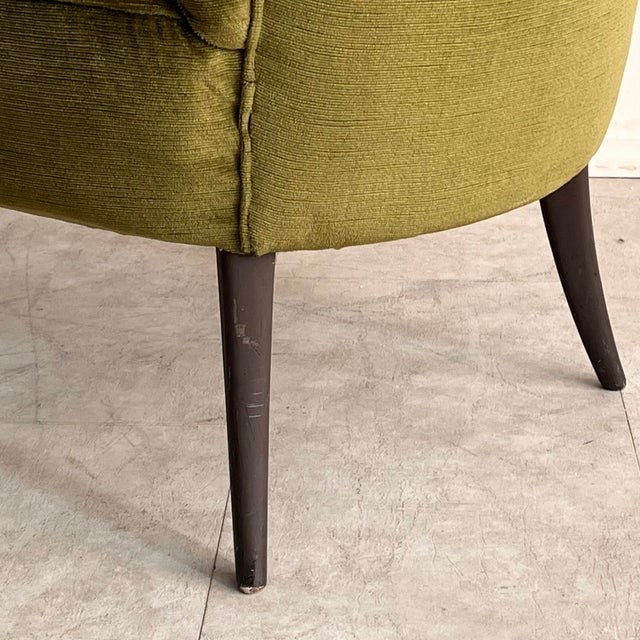 Vintage Italian Bedroom Chairs in Green Velvet, 1960s, Set of 2 For Sale - Image 10 of 11