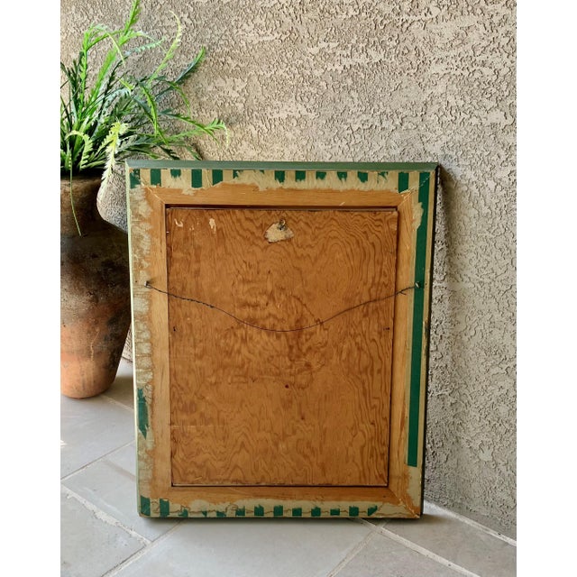 Mid 20th-Century Framed Oil on Board Stylized Botanical Painting For Sale - Image 9 of 18