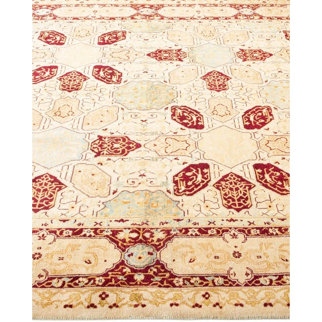 Solo Rugs Mogul, One-of-a-Kind Hand-Knotted Area Rug in Ivory, 6' 1" x 9' 0" For Sale - Image 4 of 8