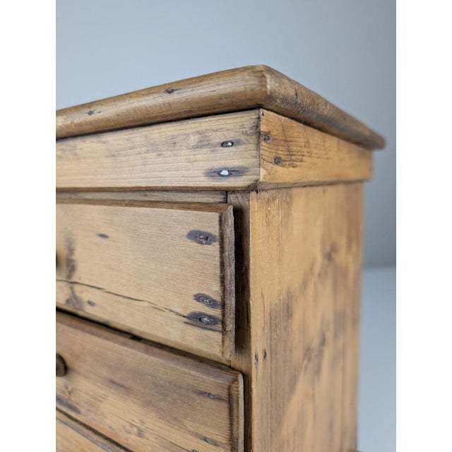 Small Rustic Primitive Natural Pine Apothecary Chest, 1940s For Sale - Image 4 of 16