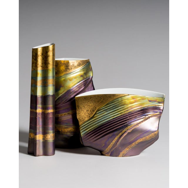Postmodern Eosin Porcelain Vase Trio by Johan Van Loon and Helmut Drexler for Rosenthal, 1990s, Set of 3 For Sale - Image 3 of 18