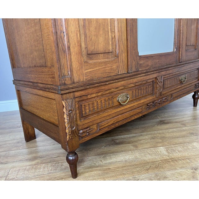 Wood French Wardrobe in Oak For Sale - Image 7 of 18