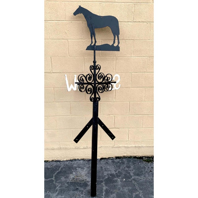 Black Early 20th Century Antique American Iron Horse Weathervane, Nashville Tn For Sale - Image 8 of 13