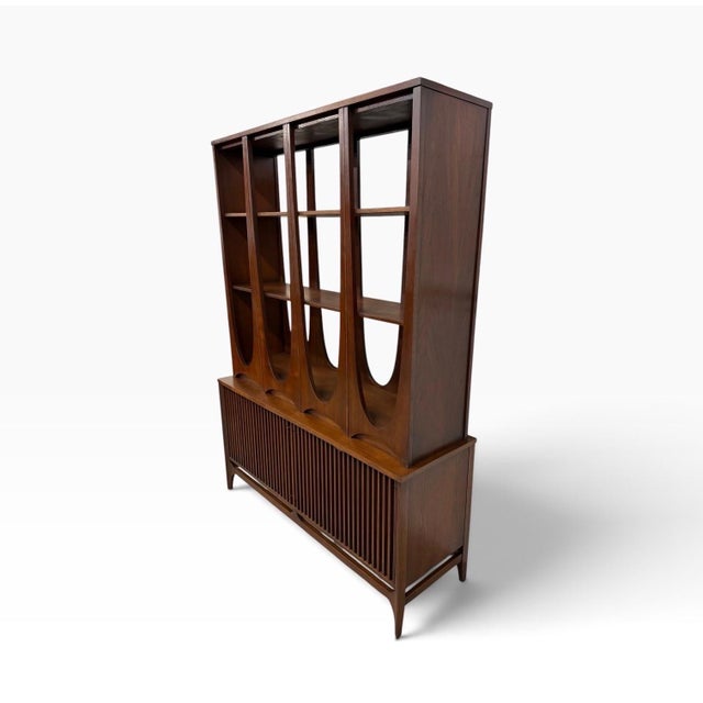 Mid-Century Modern Mid-Century Modern Broyhill Brasilia 2-Piece Walnut Room Divider - Refinished! For Sale - Image 3 of 9