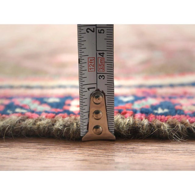 1960s 1960s Apricot Color, Vintage Persian Hamadan With Repetitive Pattern, Distressed Wool Hand Knotted, Runner Rug For Sale - Image 5 of 8