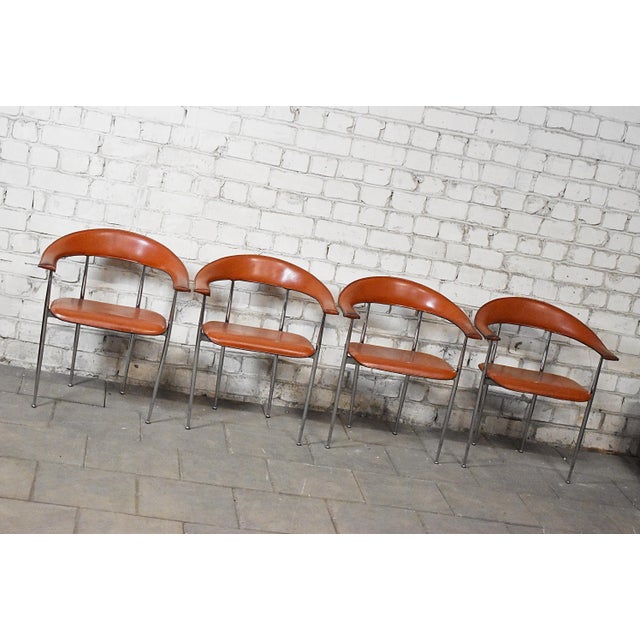 P40 Chairs by Giancarlo Vegni and Gianfranco Gualtierogotti for Fasem, 1980s, Set of 4 For Sale - Image 10 of 10