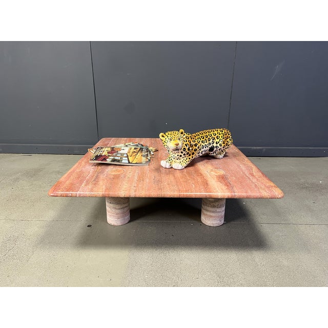 Red Red Travertine Coffee Table by Angelo Mangiarotti for Up&Up, Italy, 1970s For Sale - Image 8 of 15