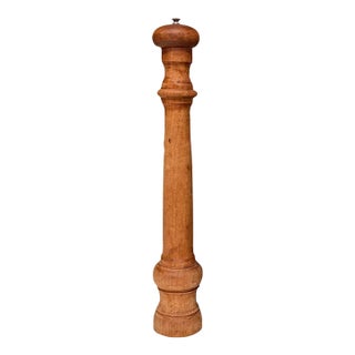 Mid-Century Giant 22” Peugeot France Beechwood Restaurant Pepper Mill, C. 1950s–60s For Sale