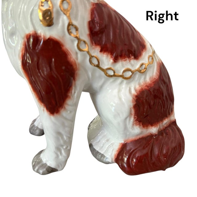 Vintage Staffordshire Ware English Spaniel Dogs 8" Tall - A Pair For Sale In Los Angeles - Image 6 of 14
