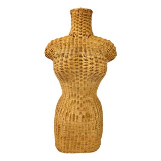 Antique Tailors Female Wicker Dummy Mannequin, 1940s For Sale