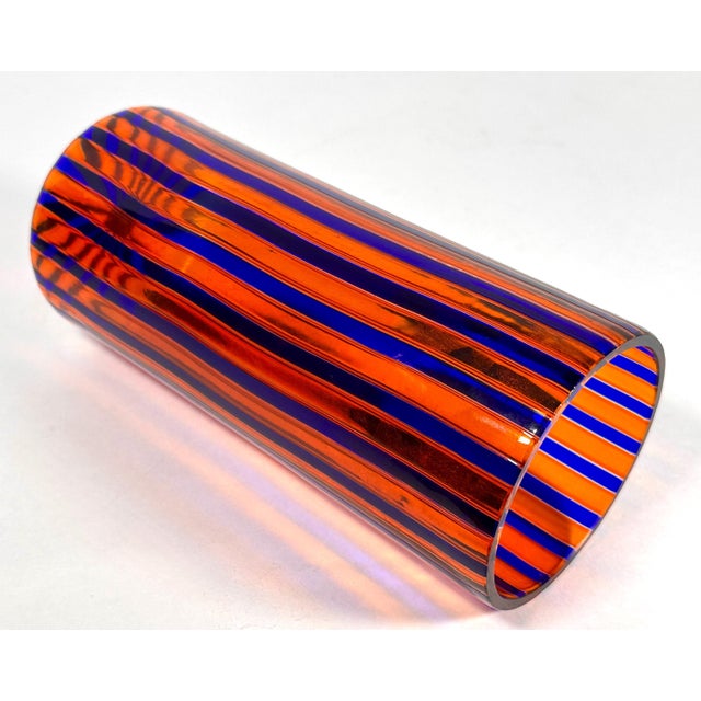 Italian Venini Murano A Canne Art Glass Vase c. 1946-1955 For Sale - Image 3 of 10