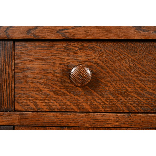 L. & J. G. Stickley Antique Mission Oak Arts & Crafts Drop Front Secretary Desk, Newly Refinished For Sale - Image 11 of 15