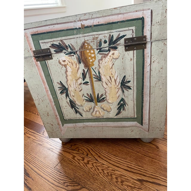 Painted Accent Cube Table With Storage For Sale In Raleigh - Image 6 of 9