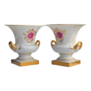 1930's Lenox Rhodora Urn Shaped Cache Pots - A Pair