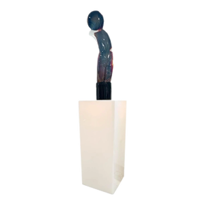 Murano Art Glass Sculpture on Pedestal by Loredano Rosin, Signed