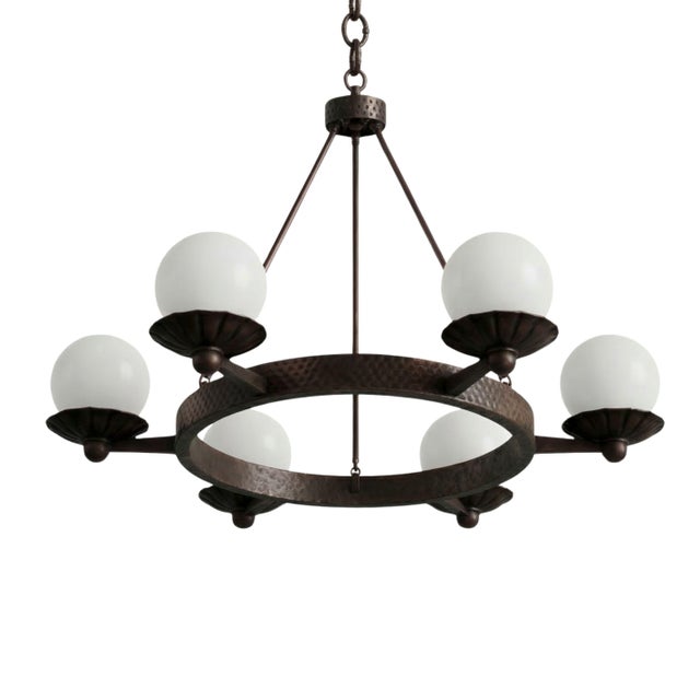 Metal Vintage Brutalist Lamp with Art Deco Influences, 1950s For Sale - Image 7 of 17