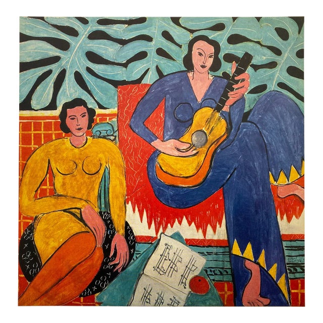 Henri Matisse Vintage 1973 Modernist Lithograph Print " La Musique " 1939 For Sale