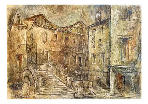 Vivaldo Martini, City Facades, Oil on Canvas, 1963