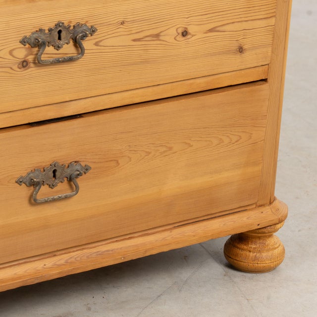Early 20th Century Danish Waxed Pine Chest of Four Drawers For Sale - Image 15 of 16