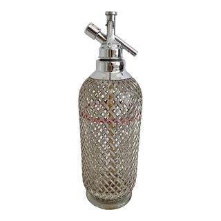 1930s English Sparklest Siphon Seltzer Chrome Bottle For Sale
