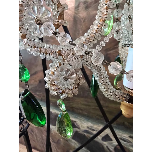Transparent Vintage Mid Century Bagues Style Petite Chandelier For Sale - Image 8 of 11