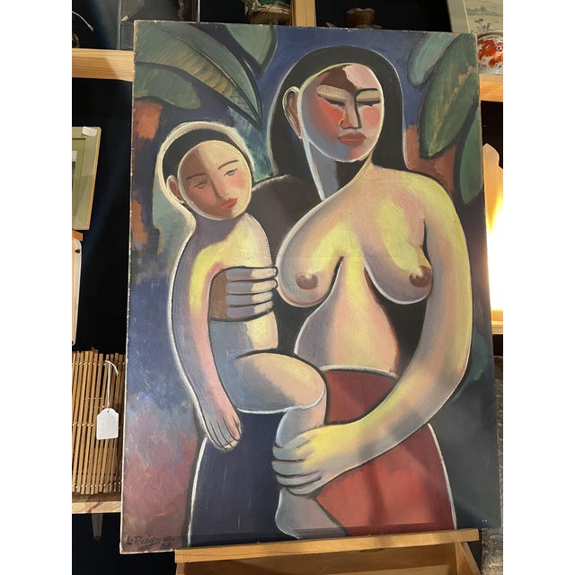 Léopold Reignez, Maternity, 1920s-1940s, Oil on Canvas For Sale - Image 4 of 14