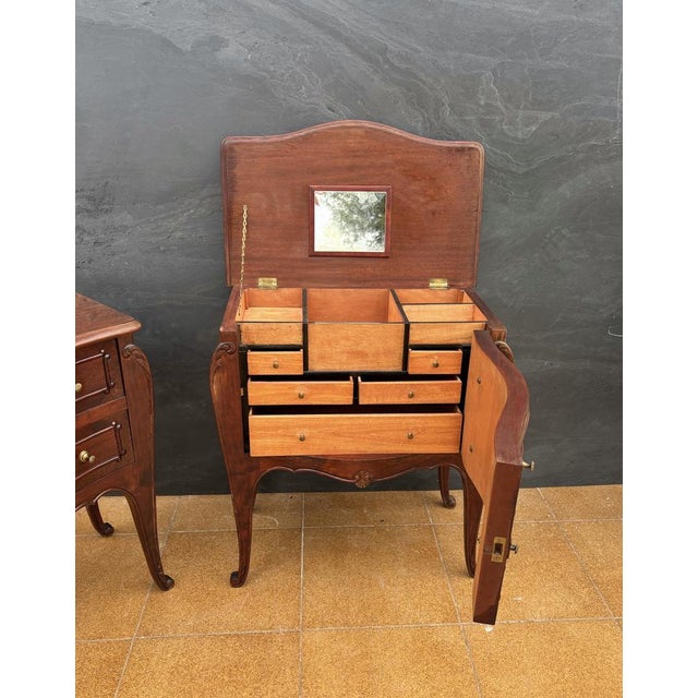 French Louis XV Style Bedside Tables, 1930s, Set of 2 For Sale - Image 6 of 13