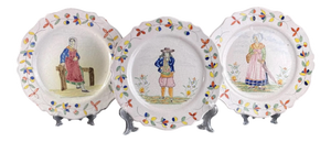 Hand-Painted Plates from Poulard-Béatrix, France, 1890s, Set of 3