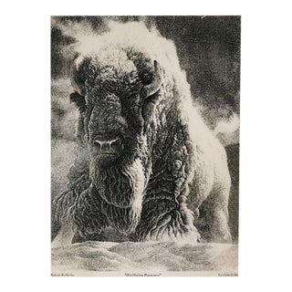 1990s "His Divine Presence" Buffalo Montana Marble Sculpture by Lee Cable For Sale