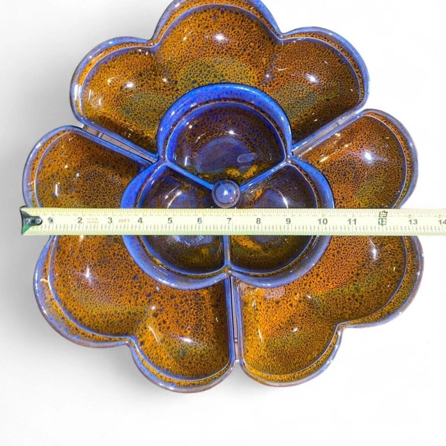 Vintage Mid Century Modern Ceramic Lazy Susan Serving Platter Pottery California Signed - 4 pcs For Sale In Cleveland - Image 6 of 12