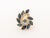 Late 20th Century Modernist 14k Yellow Gold Sapphire Diamond Ring For Sale - Image 5 of 9