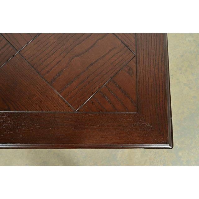 Henredon Mid-Century Hollywood Regency Chinoiserie Oak Extension Dining Table, Newly Refinished For Sale - Image 10 of 16