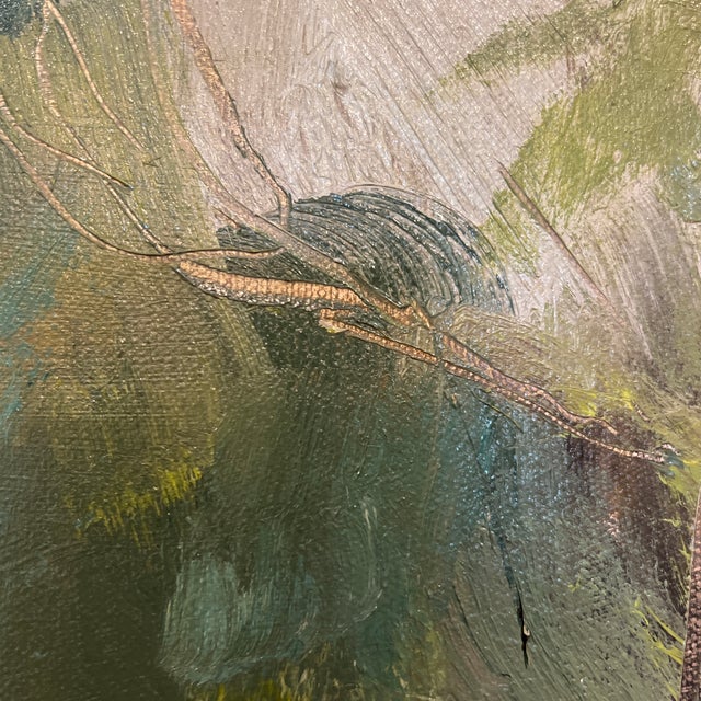 Block Island Forest, Original Landscape Oil Painting by Julia Lawing For Sale - Image 4 of 7