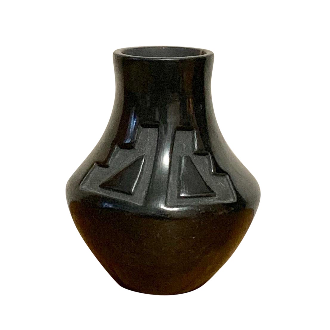 Old Native American Vase, Burnished Black Pottery Chairish