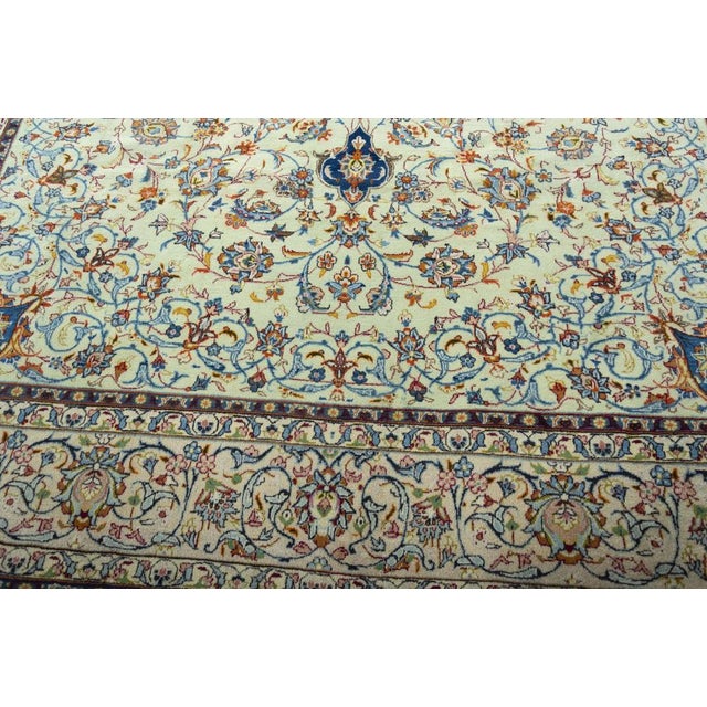 Textile Hand-Knotted Kashan Rug in Cork Wool, 2000s For Sale - Image 7 of 13
