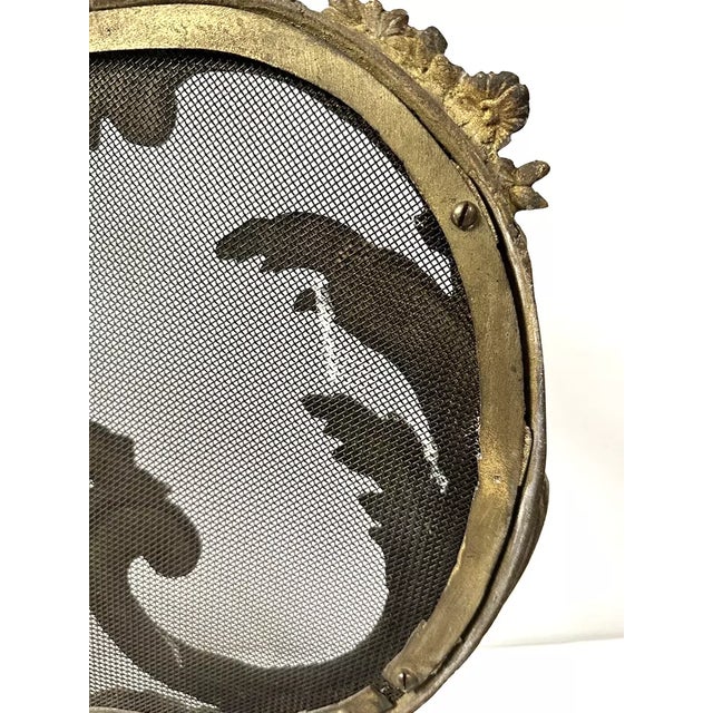 Vintage French Brass Free Standing Fireplace Screen Circa 1820 For Sale - Image 10 of 10