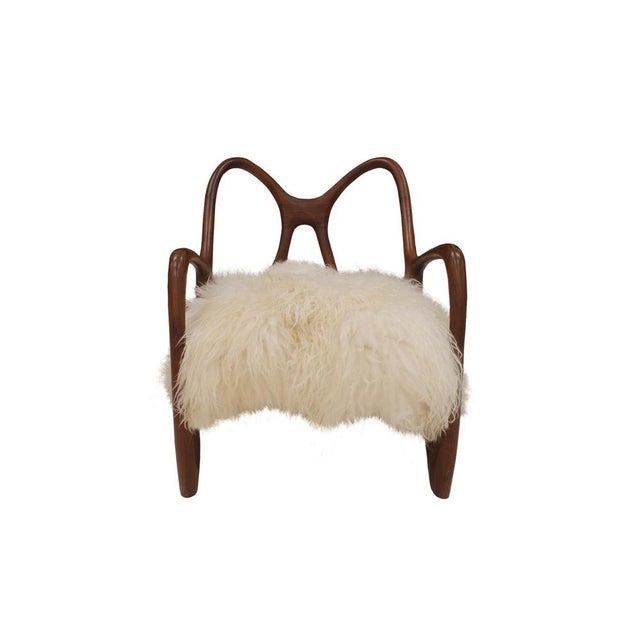 Set of Sculptural Wooden Armchairs, Italy For Sale - Image 4 of 13