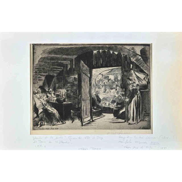 Augustin André Lançon, Cave Rue De Lenfer, Original Etching, 1871 For Sale