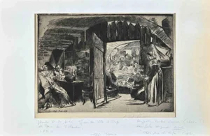 Augustin André Lançon, Cave Rue De Lenfer, Original Etching, 1871