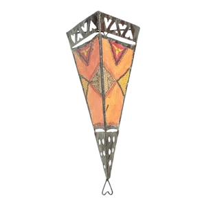 Moroccan Folk Art Metal and Parchment Wall Shade Sconce