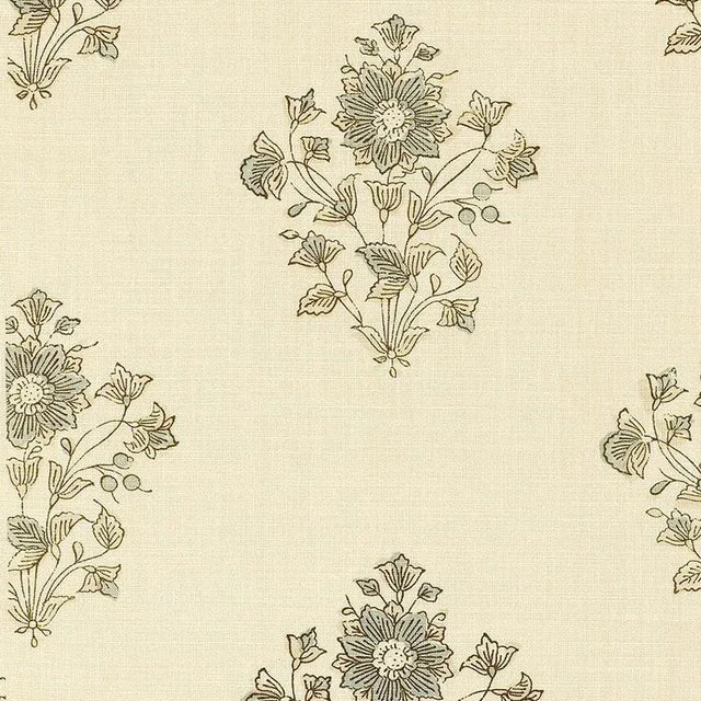 Sample- Schumacher Beatrice Bouquet Fabric in Mineral For Sale