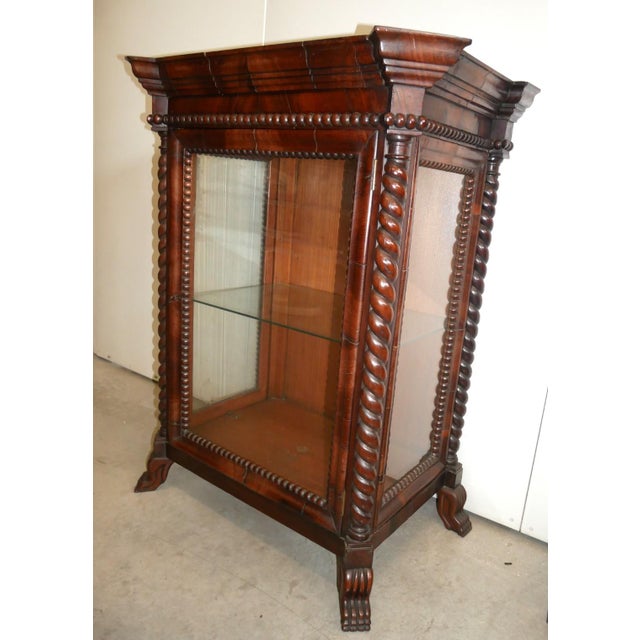 Small Antique Mahogany Display Cabinet For Sale - Image 3 of 18
