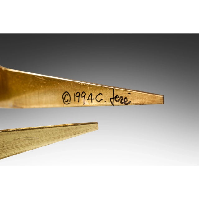 Signed Mid-Century Modern "Birds in Flight" Brass Sculpture by Curtis Freiler & Jerry Fels for Curtis Jeré, Usa, C. 1994 For Sale - Image 11 of 12