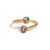 Metal Radiant Duo Multi Gemstone & Diamond Gold Adjustable Ring, Size 8 For Sale - Image 7 of 7