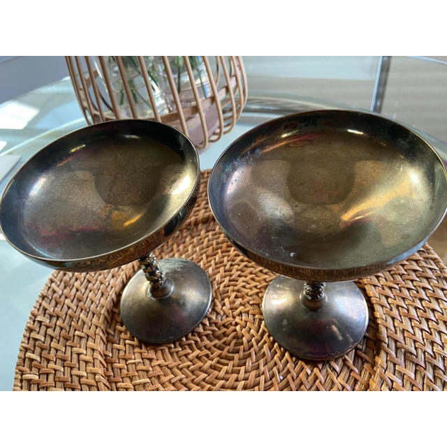 Vintage F. B. Rogers Silver Plate Champagne Goblets- Set of 2 For Sale - Image 4 of 8