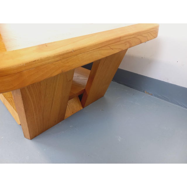 Vintage Brutalist Rectangular Coffee Table in Elm with Drawer, 1970s For Sale - Image 16 of 18